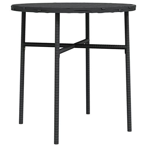 Table d'appoint extérieure en rotin de 45cm de diamètre noire - 2