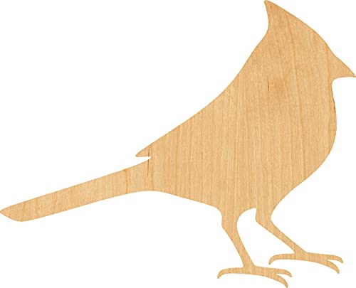 Laser Cut Cardinal Wood Blank, DIY Craft Shape, Unfinished Wooden Cutout, Crafting Supplies (1/4 inch Thick, 12")