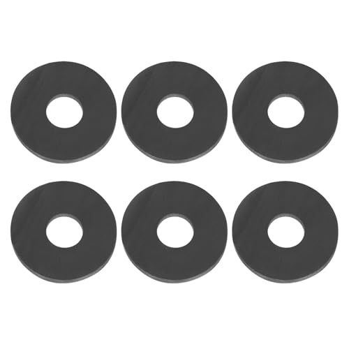 PATIKIL M6 Silicone Flat Washer, 6 Pcs 6mm ID 30mm OD Plain Washer Grommets O-Ring Sealing Gasket Spacer for Faucet Pipe Water Hose Shower Door Handles, Black