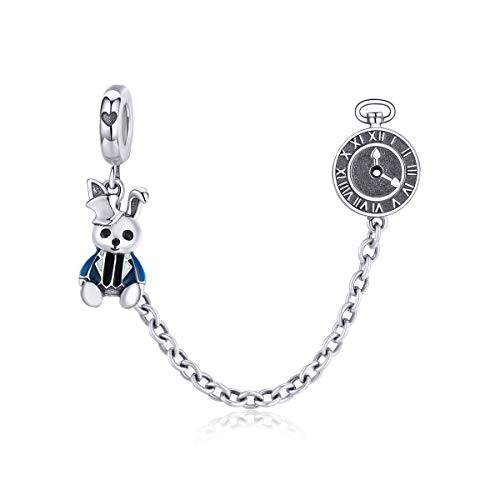 Dije con tapón para pulseras de dijes que evita la pérdida de abalorios en plata