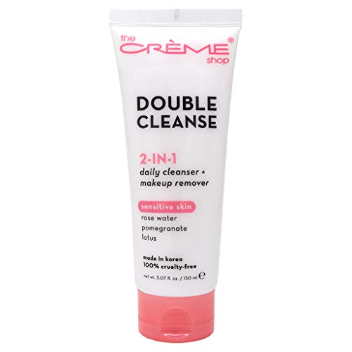 The Crème Shop Rose Water Double Facial Cleanser(Vitamin C) - Redness & Acne Treatment, Anti Aging, Cleansing Pore - Korean Skin Care, Oily, Dry & Sensitive Skin with Organic & Natural