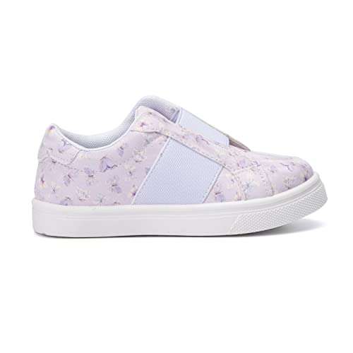 Olivia Miller Toddler's Girl Fashion Shoes, Butterfly Lavender Rubber Sole Slip On Elastic Closure Round Toe Casual Classic Comfortable Low Top Flat Sneakers #TOP1