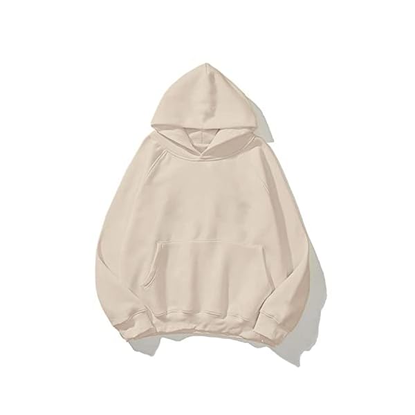 Lauweion-Women-Solid-Basic-Fleece-Letter-Loose-Hoodie-Sweatshirt-Long-Sleeve-Kangaroo-Pocket-Drop-Shoulder-Pullovers-Top