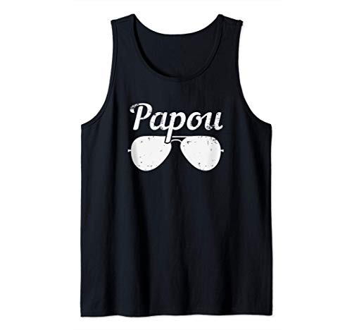 Papou Sunglasses Distressed Gift Camiseta sin Mangas