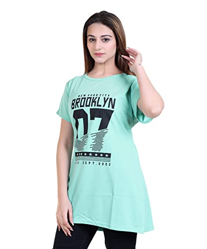 Image of New Crush Women Cotton Printed Regular Fit T-Shirts /Top /Long Night Wear T-Shirt for Women's & Girls (Pack of 2)