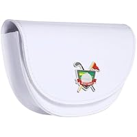 APLVFFZH Golf Rangefinder Case Portable Storage PU Case Ball Bag Belt Bag Waterproof for Men Women Golf Tournament Everyday Use, White
