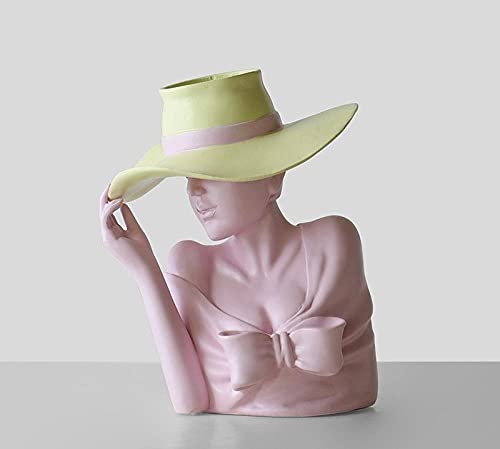 Vase figurine en résine blanche sculptée de style créatif