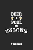  BEER + POOL = Best Day Ever Notebook: 6x9 inches - 110 dotgrid pages • Greatest Alcohol drinking Journal for the best notes, memories and drunk thoughts • Gift, Present Idea