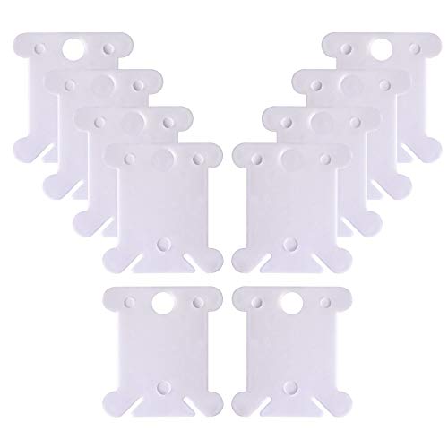 Zehhe White Plastic Floss Bobbins Embroidery Thread Cards Cross Stitch Bobbin Thread Organizer