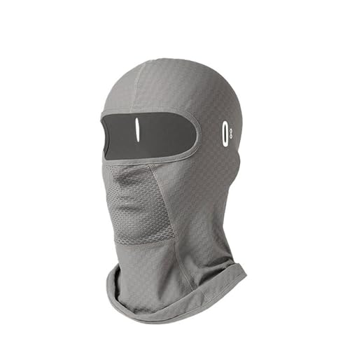 Sommer Dünn Motorrad Sturmhaube Kühlung Atmungsaktive Unterhelmmütze Sturmmaske Vollgesichtsmaske Balaclava mit Brillenlöchern Fahrrad Radfahren Gesichtshaube Motorradhelme für Damen Herren (Grau)