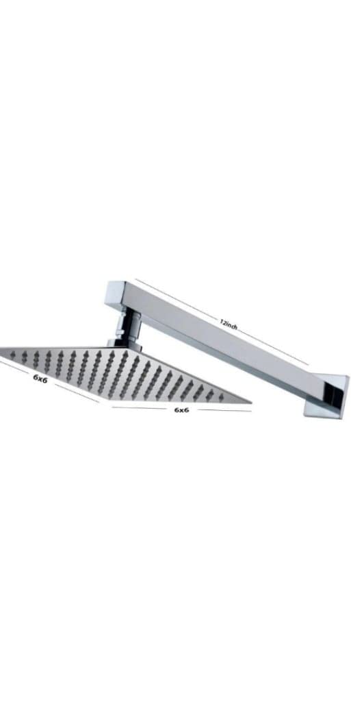 6 * 6 (6 inch) Ultra slim stainless steel 304 heavy Rain shower head with 12 inch Arm (Silver, Chrome Finish High Gloss) (B0BN6F9NPD) Amazon Price History, Amazon Price Tracker