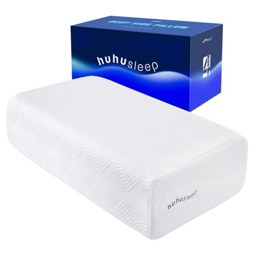 Image of Cube Pillow for Side Sleeper with Firm Layer, Cooling Memory Foam Pillows with Two Side Four Types of Softness for Neck and Shoulder Pain, 24 inchx12 inchx7 inch