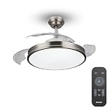 Philips Deckenventilator Atlas mit LED-Licht, 80 W, nickel