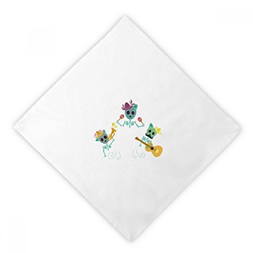 Servilletas de tela reutilizables blancas con estampado México de cena 2