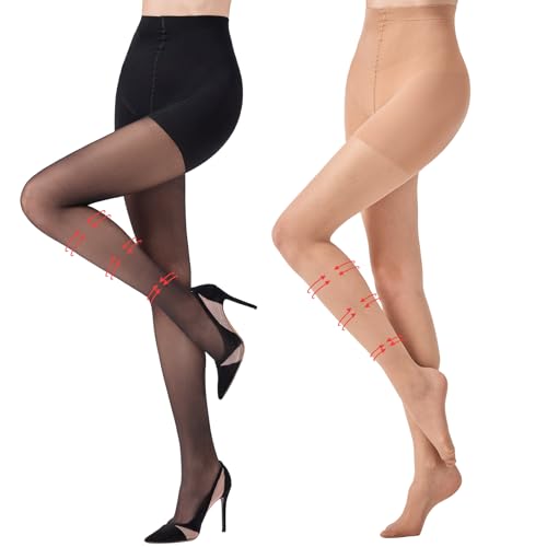 Aaronano Damen Kompressionsstrumpfhose Transparente Figurformende Stützstrumpfhose 30Denier 1 Paar Schwarz 1 Paar Natur M Aaronano Damen Kompressionsstrumpfhose Transparente Figurformende Stützstrumpfhose 30Denier 1 Paar Schwarz 1 Paar Natur M
