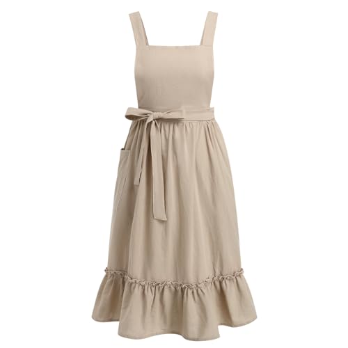 Apron for Women Girls Cute Cotton Linen Kitchen...