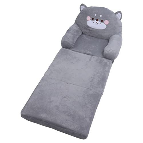 Sorandy Silla para Niños con Diseño de Perro Gris de Dibujos Animados, sofá Suave para Niños Pequeños para Leer y Dormir Relajante (3 Capas)