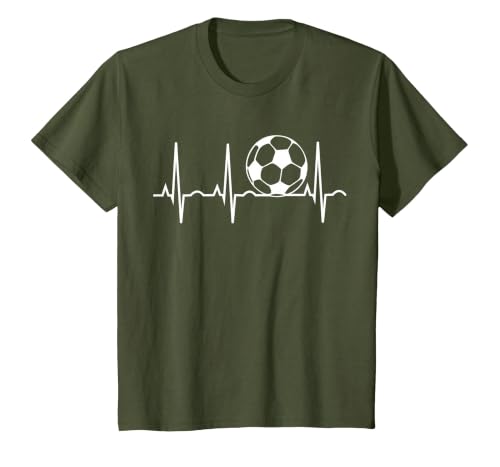 Soccer Heartbeat - Soccer Ball Heartbeat T-Shirt, Youth, Olive Green, 4T