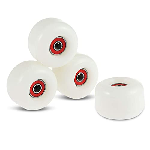 U/D Roues de Skateboard PU Longboard Cruising Cruiser pour Ollie Punk et Jumping 4pcs (Blanc)