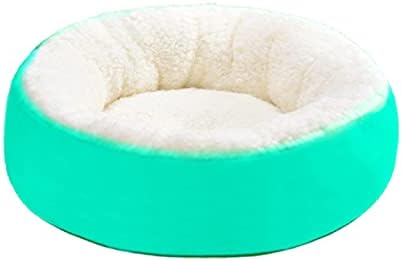 leasote Calming Dog Bed Cat Cushion Bed, Lamb Velvet Warming Pet Bed, Comfortable Cuddler Round Bed for Small Medium Dogs Cats House Indoor Sleeping Bed Green S