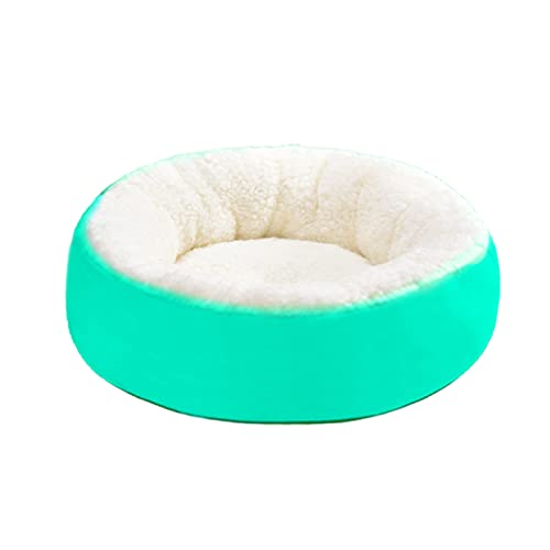 Leasote Calming Dog Bed Cat Cushion Bed, Lamb Velvet Warming Pet Bed, Comfortable Cuddler Round Bed For Small Medium Dogs Cats House Indoor Sleeping Bed Green S #TOP3