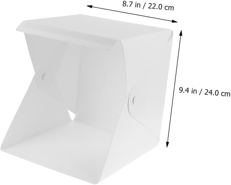 Kichvoe 20cm Small Folding LED Light Box Portable Photo Studio Tent Mini Photography Backdrop Light Box for Product Display and Shooting