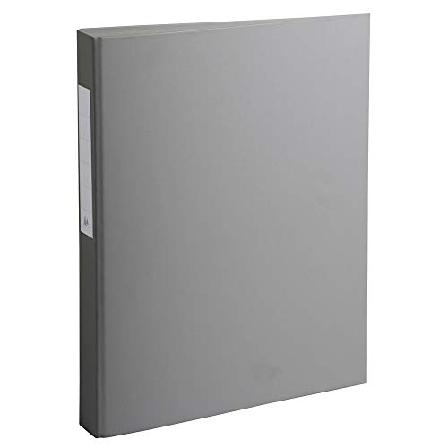 Exacompta 54384E 10er Pack Ringbücher 2 Ringe Füllhöhe 25mm, Rücken 40mm, aufgeklebtes Rückenschild, für DIN A4 Kunststoffbezug aussen und innen, grau
