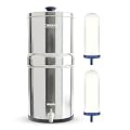Armour Water Filter System - Stainless Steel Countertop Gravity Water Filter Dispenser with 2 Coldstream FTO Filters for PFAS, Fluoride, Lead, Bacteria - NSF Certified Water Dispenser