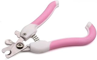 1pcs Labor Saving Pet Nail Clipper Stainless Steel Blades Effortless Safe Easy to Use Pet Grooming Tool for All Breeds Dogs Cats Puppy Kitten Nail Trimmer Pet Owner (Pink)