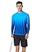 Mens Rash Guard UPF 50+ Swim Shirts UV Sun Protection T-Shirt Quick Dry Long Sleeve Beach Shirts for Fishing, Blue Gradient, L