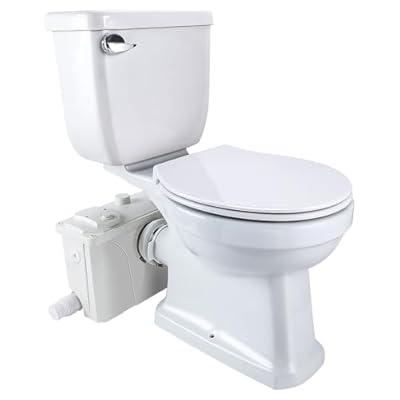 700PRO Upflush Toilet with Macerator Pump For Basement, Two Piece Macerating Toilet for Bathroom/Toilet/Sink/Kitchen, Powerful & Quiet Pump Rear Discharge Elongated Toilet Bowl, Nano-Glazed Surface