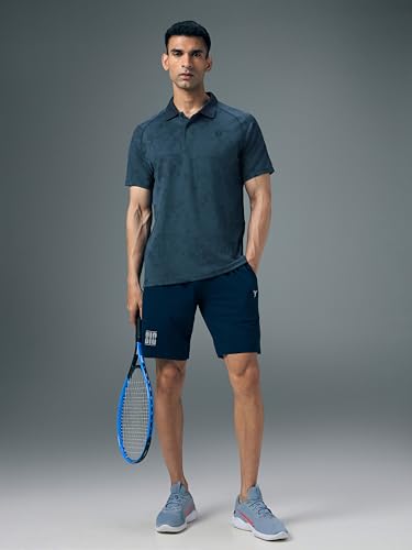 Image of TECHNOSPORT Men's Slim Fit Printed Half Sleeve Polo T-Shirt with Matpiq for Casual & Regular Use