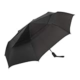 ShedRain Vortex Automatic Compact Folding Windproof Travel Umbrella – Push Button Open & Close - Rain & Windproof Vented Double Canopy – Protect from Rain, Sun & Wind - Wind Tunnel Tested to 75 mph (Black)