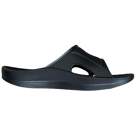 TELIC Unisex Recharge Slides, Midnight Black X, 11 Women/10 Men Cover