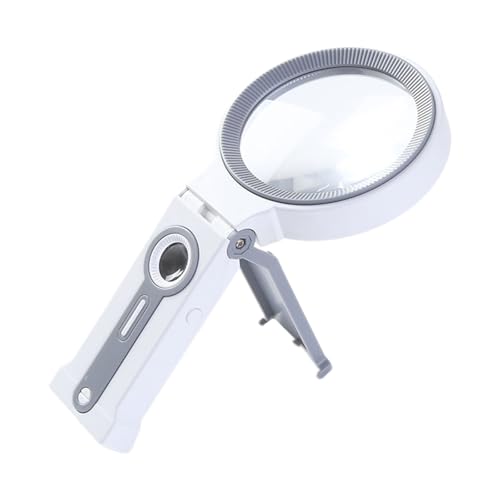 LED 照明拡大鏡ガラススタンド付き照明付き折りたたみ式読書シニアフレンドリー LED シニア用調整可能な明るさ拡大鏡