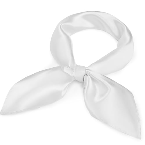 American Trends Women Silk Feeling Scarf Satin Head Scarves Vintage Square Stain...