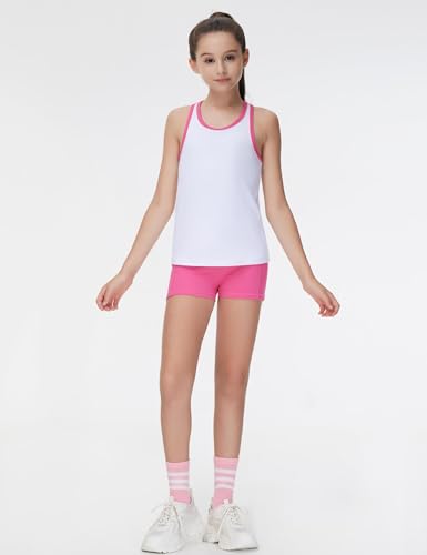 Image of THE GYM PEOPLE Girl's Athletic Tank Tops Racerback Running Workout Shirts | Soft, High stretch, Racerback, Relaxed fit, Easy to match, For running, dancing and daily wear