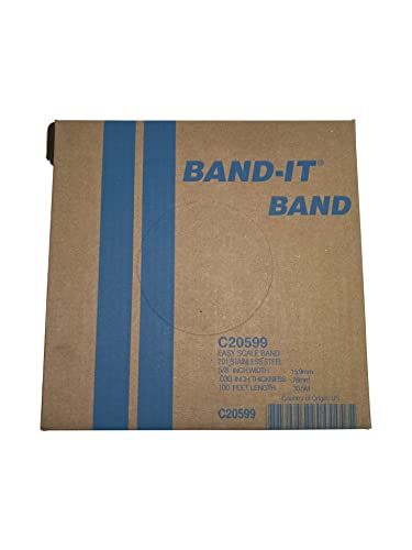 BAND-IT C20599 201 Stainless Steel Bright Annealed Finish Band, 5/8" Width X 0.030" Thick, 100 Feet Roll #1