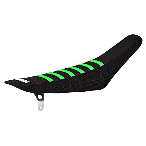 Enjoy Mfg Seat Cover - Compatible Fit for 2001-2013 KX85 KX100 KX 85 KX 100 - #63 (All Black/FLO Green Ribs)
