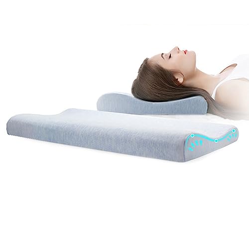 Travesseiro ultrafino de espuma viscoel&aacute;stica de 6 cm, travesseiro fino para dormir no est&ocirc;mago e...