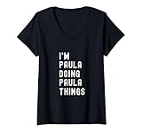 Photo Gallery donna sono paula que fa cose di paula maglietta con collo a v Photo Gallery donna sono paula que fa cose di paula maglietta con collo a v