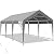 PEAKTOP OUTDOOR 12x20 ft Heavy Duty Carport, Portable Car Canopy, Garage Tent, Boat Shelter with Reinforced Triangular Beams and Ground Bar, Gray