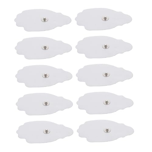 TOBBOMEY 10 piezas Almohadillas Profesionales Adhesivas para Electroestimulador Parches Portátiles Compatibles con Conectores Estándar para Fisioterapia y Masaje Corporal