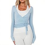 Occasion : la chemise portefeuille à manches longues de couleur unie est parfaite pour le yoga, le quotidien, la maison, la plage, les rendez-vous, les clubs, les soirées, le bureau, les fêtes, les mariages, les réunions de week-end, la rue, le shopping, etc
