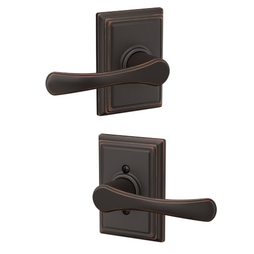SCHLAGE Avila Hall/Closet Passage Door Handle, Reversible, Aged Bronze