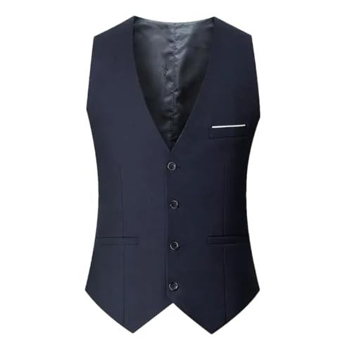 Men’S Formal Business Suit Vest Single Breasted Slim Fit Sleeveless Gilet Homme Jacket For Wedding Office Wear