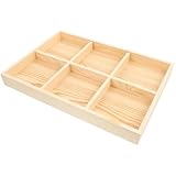 iplusmile 木製六格ジュエリートレイ 宝飾品ディスプレイ収納トレイ アクセサリー整理用デスクトップ小物盆 リングイヤリング収納用多用途木