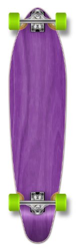 Yocaher Blank/Checker Complete Kicktail Skateboards Longboard Cruiser w/Premium 80A Grip Tape, Aluminum Truck ABEC-9 Bearing, 70mm Longboards Skateboard Wheels