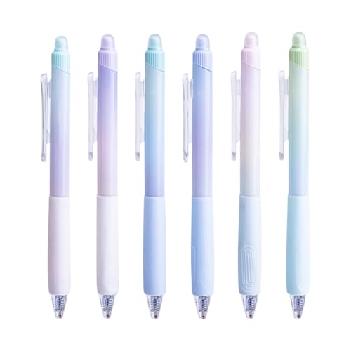 6 bolígrafos retráctiles de tinta de gel borrable 0.5 mm
