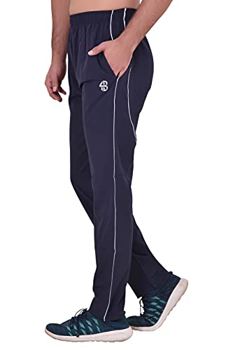 Image of Lycra Blend Regular fit Sport /Casual Track Pants for Men | Lower for Boys (Navy Blue)